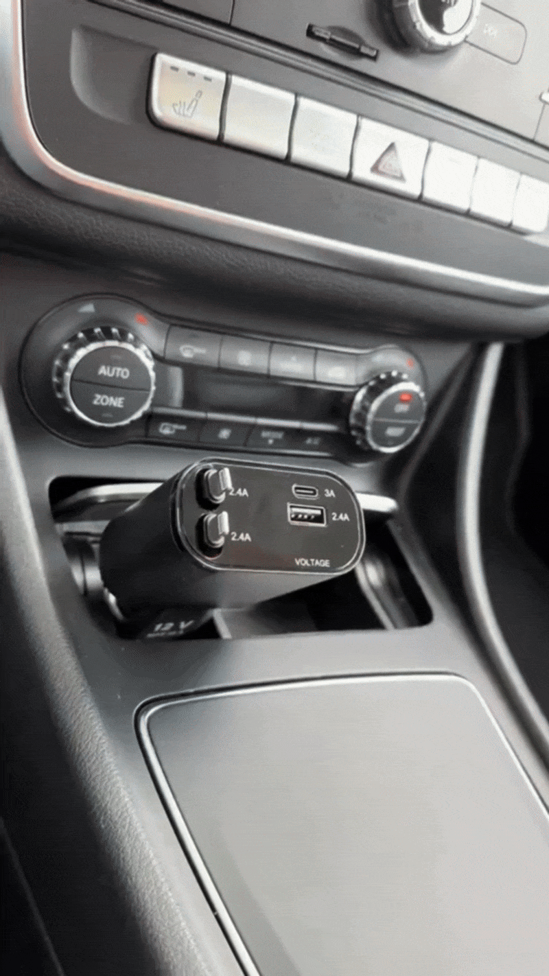 شاحن سريع للسيارة بمنفذ USB-C قابل للسحب | Fast Retractable Car Charger with USB-C Port
