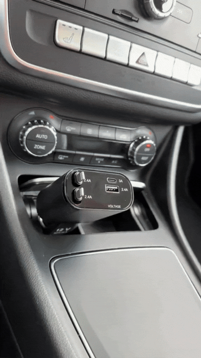 شاحن سريع للسيارة بمنفذ USB-C قابل للسحب | Fast Retractable Car Charger with USB-C Port