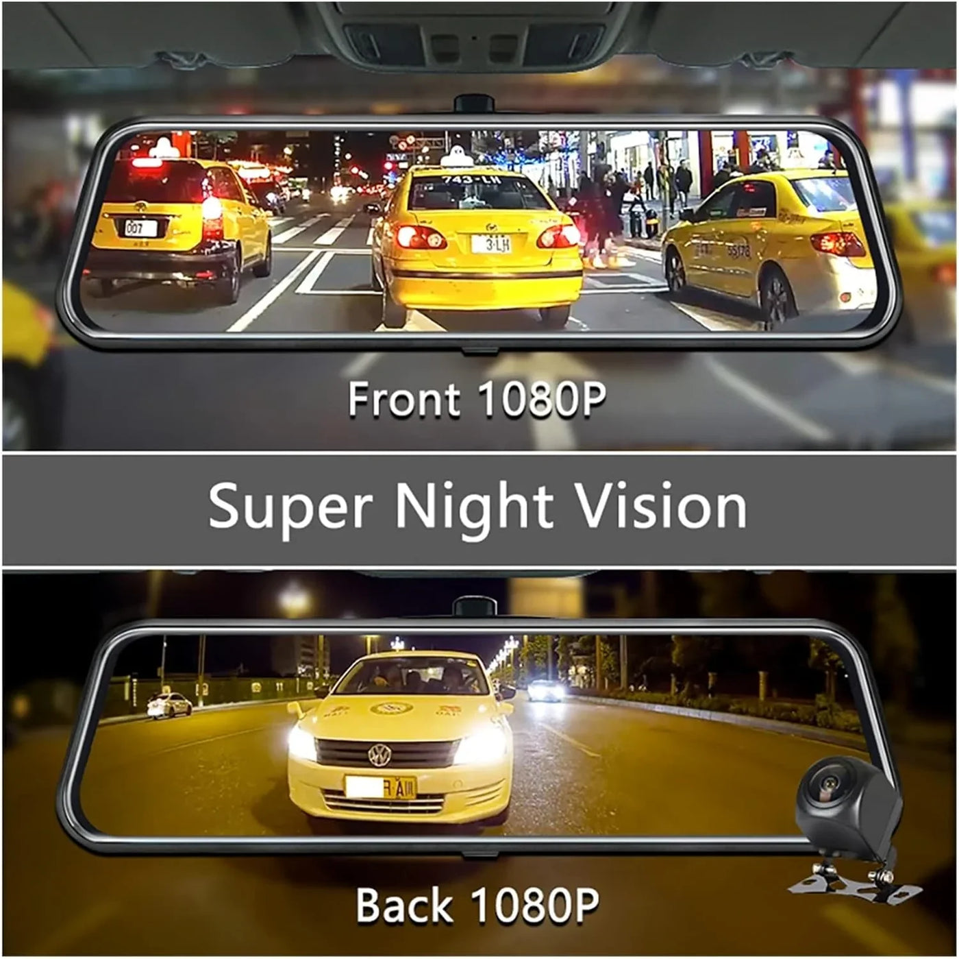 كاميرا أمامية وخلفية للسيارة مع شاشة لمس – رؤية شاملة وجودة عالية Front & Rear Dash Cam with Touch Screen – Full HD Wide View