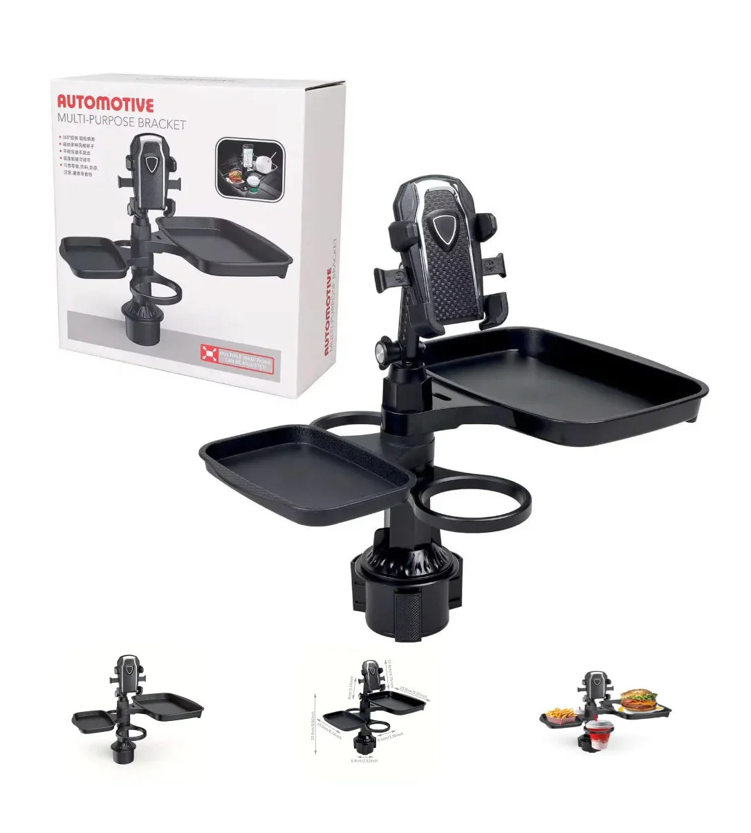 حامل متعدد الاستخدام للسيارة مع طاولة وحامل أكواب Multi-Purpose Car Holder with Table & Cup Holder