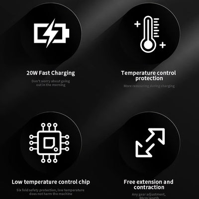 شاحن سريع للسيارة بمنفذ USB-C قابل للسحب | Fast Retractable Car Charger with USB-C Port