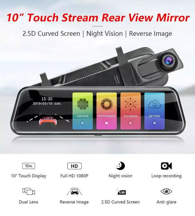 كاميرا أمامية وخلفية للسيارة مع شاشة لمس – رؤية شاملة وجودة عالية Front & Rear Dash Cam with Touch Screen – Full HD Wide View