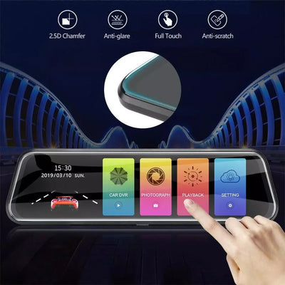 كاميرا أمامية وخلفية للسيارة مع شاشة لمس – رؤية شاملة وجودة عالية Front & Rear Dash Cam with Touch Screen – Full HD Wide View