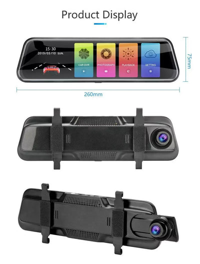 كاميرا أمامية وخلفية للسيارة مع شاشة لمس – رؤية شاملة وجودة عالية Front & Rear Dash Cam with Touch Screen – Full HD Wide View