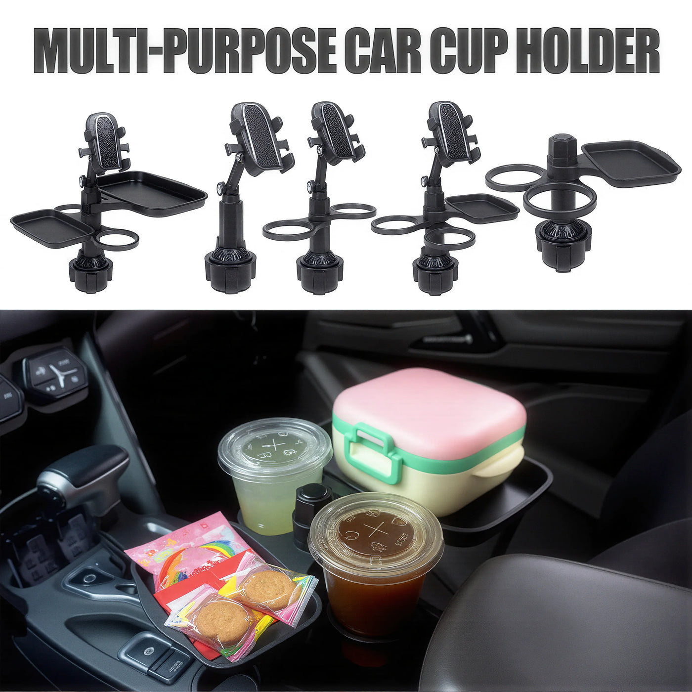 حامل متعدد الاستخدام للسيارة مع طاولة وحامل أكواب Multi-Purpose Car Holder with Table & Cup Holder